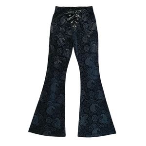 Pretty Attitude Black Velvet Bellbottom Pants